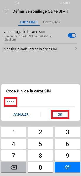 Changer votre code PIN de son Huawei Y6 2019